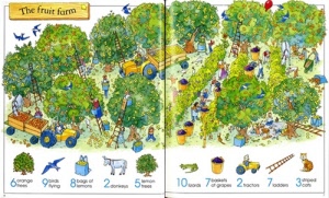 1001 things to spot on the farm - sticker book - fruit farm