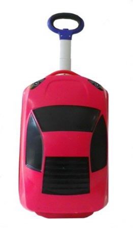 red car wheelie luggage - front view